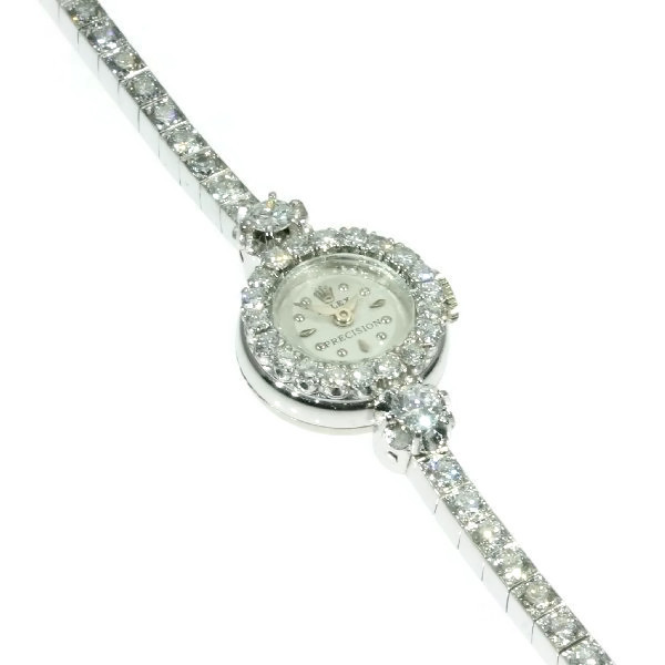 Vintage diamond ladies Rolex precision wrist watch (image 3 of 8)